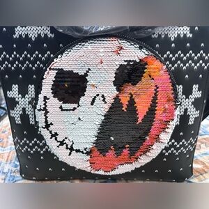 Loungefly NBC Black and Multicolor Sequin Face Tote